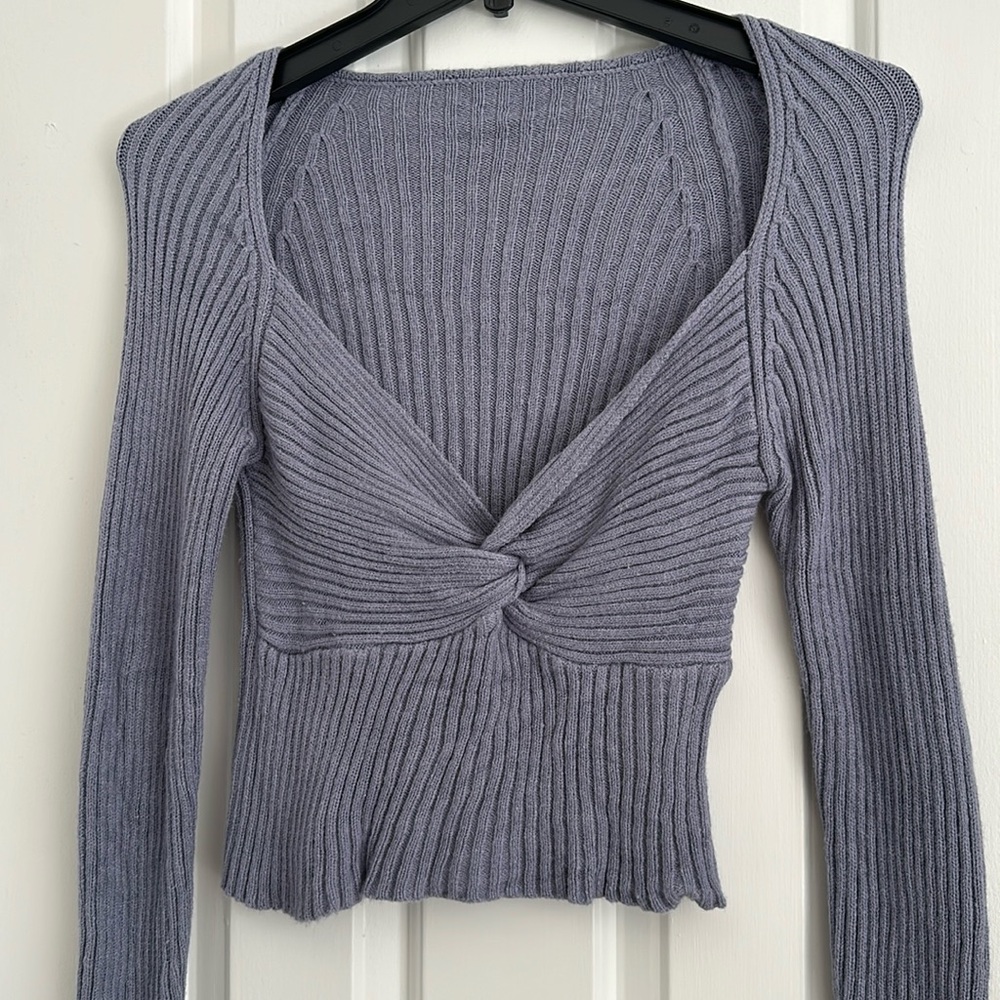 Light blue knitted sweater